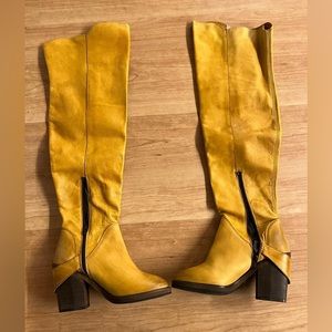 Free people yellow leather boot